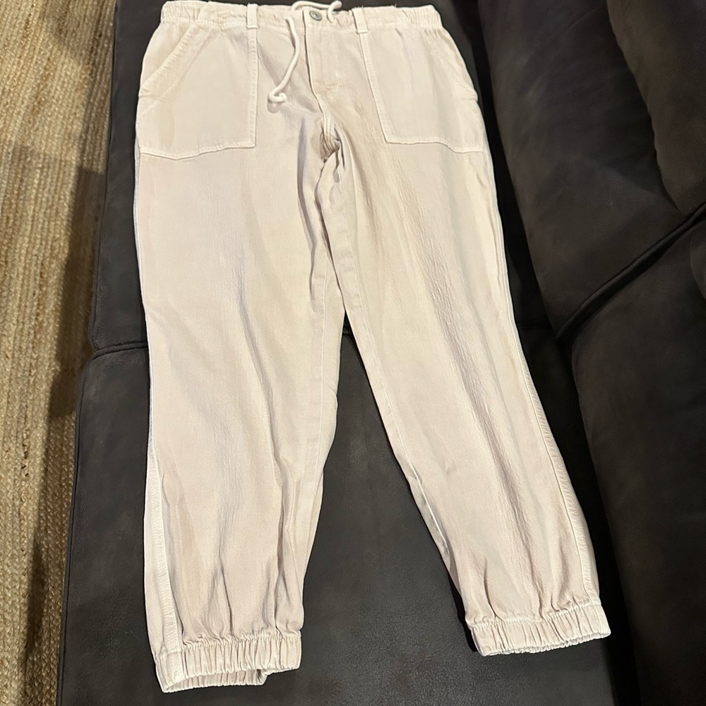 American Eagle Outfitters Women's Light Beige denim joggers